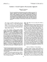 Intuition - A Social Cognitive Neuroscience Approach